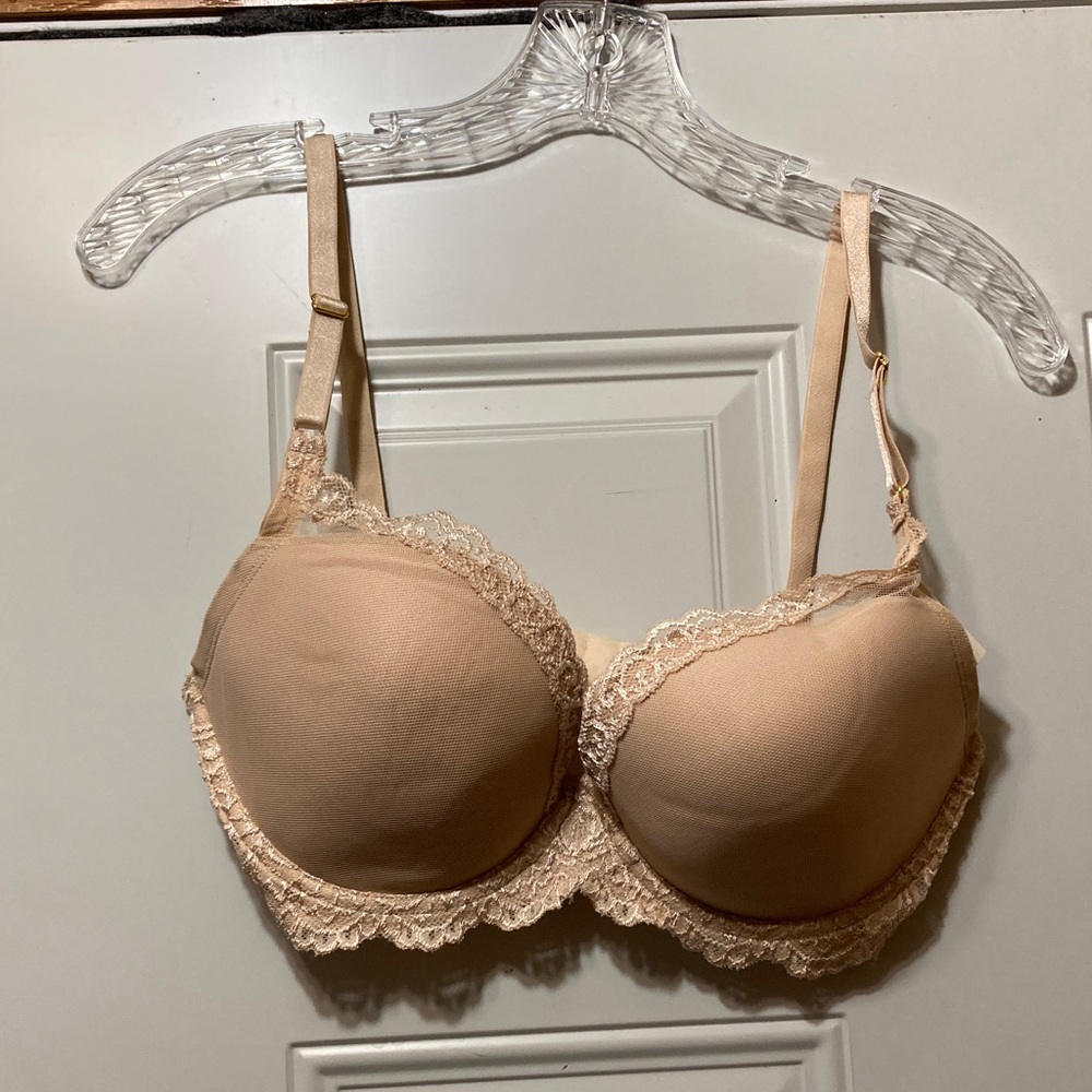 Nude Lace Trim T-Shirt Bra - Women Intimates & Sleepwear 36D NWT